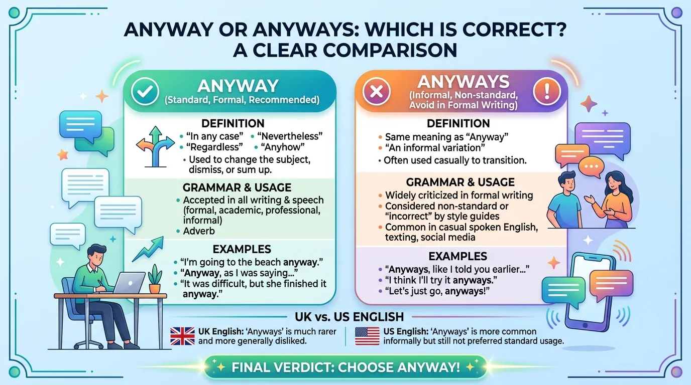 Anyway or Anyways: Which Is Correct
