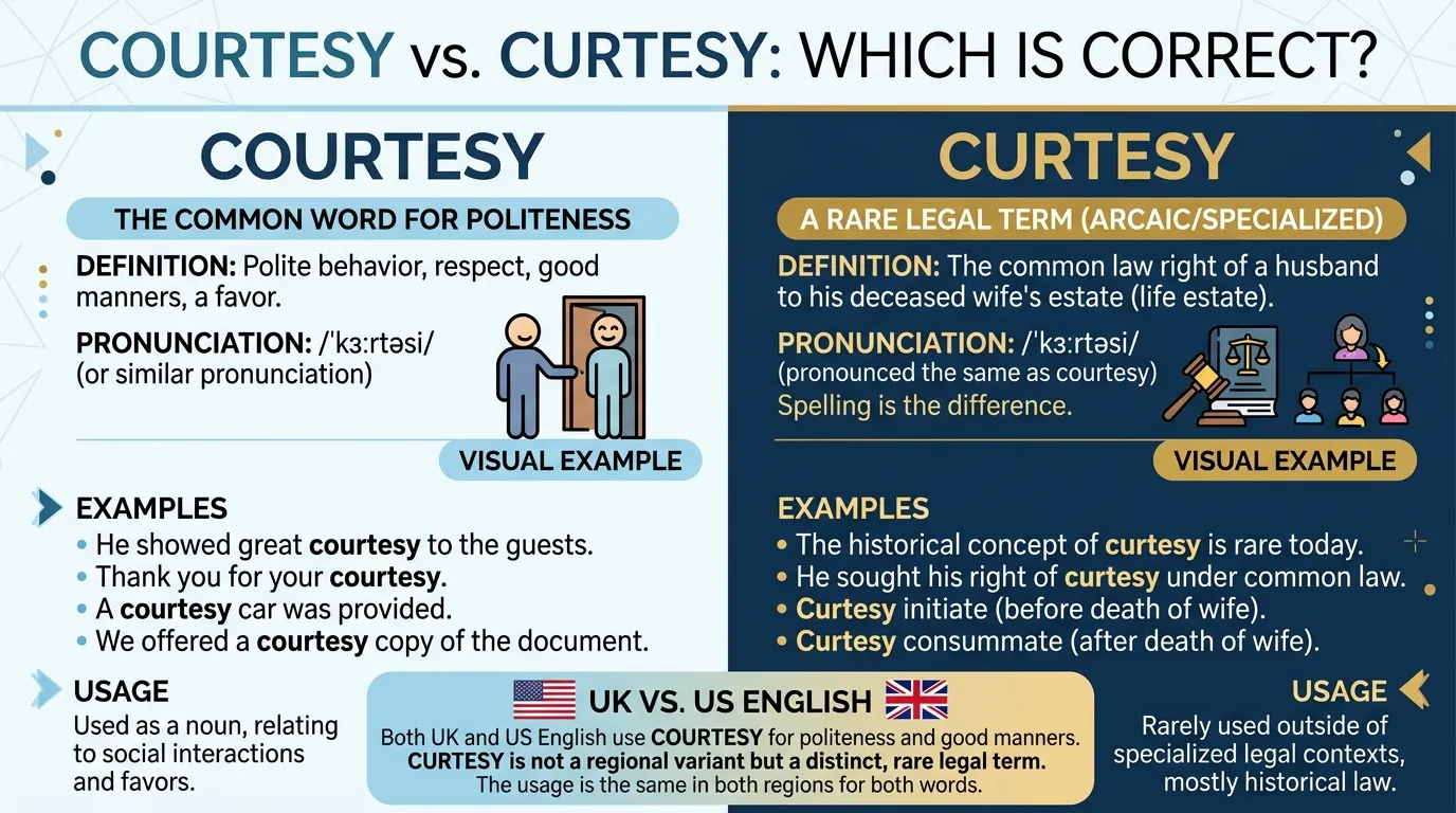 Curtesy or Courtesy: Which Is Correct
