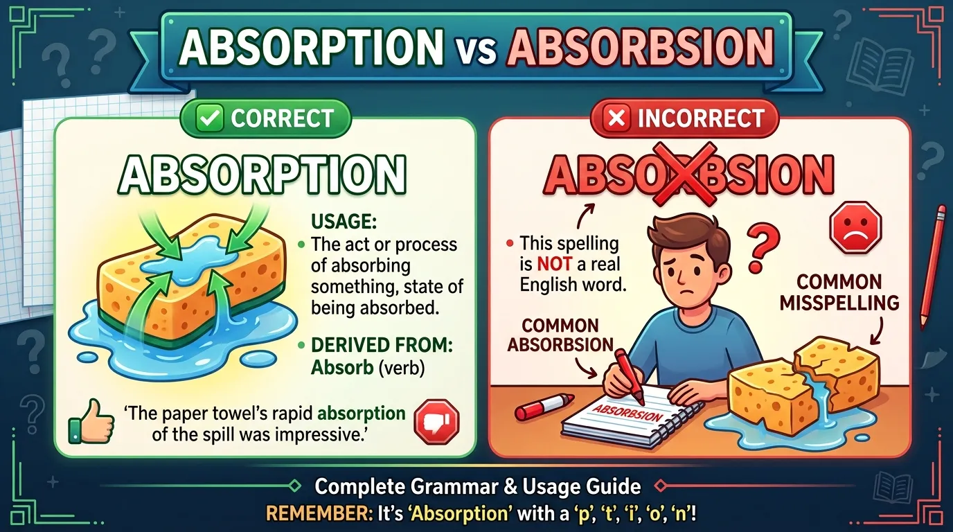 Absorption vs Absorbsion: Which Spelling Is Correct?