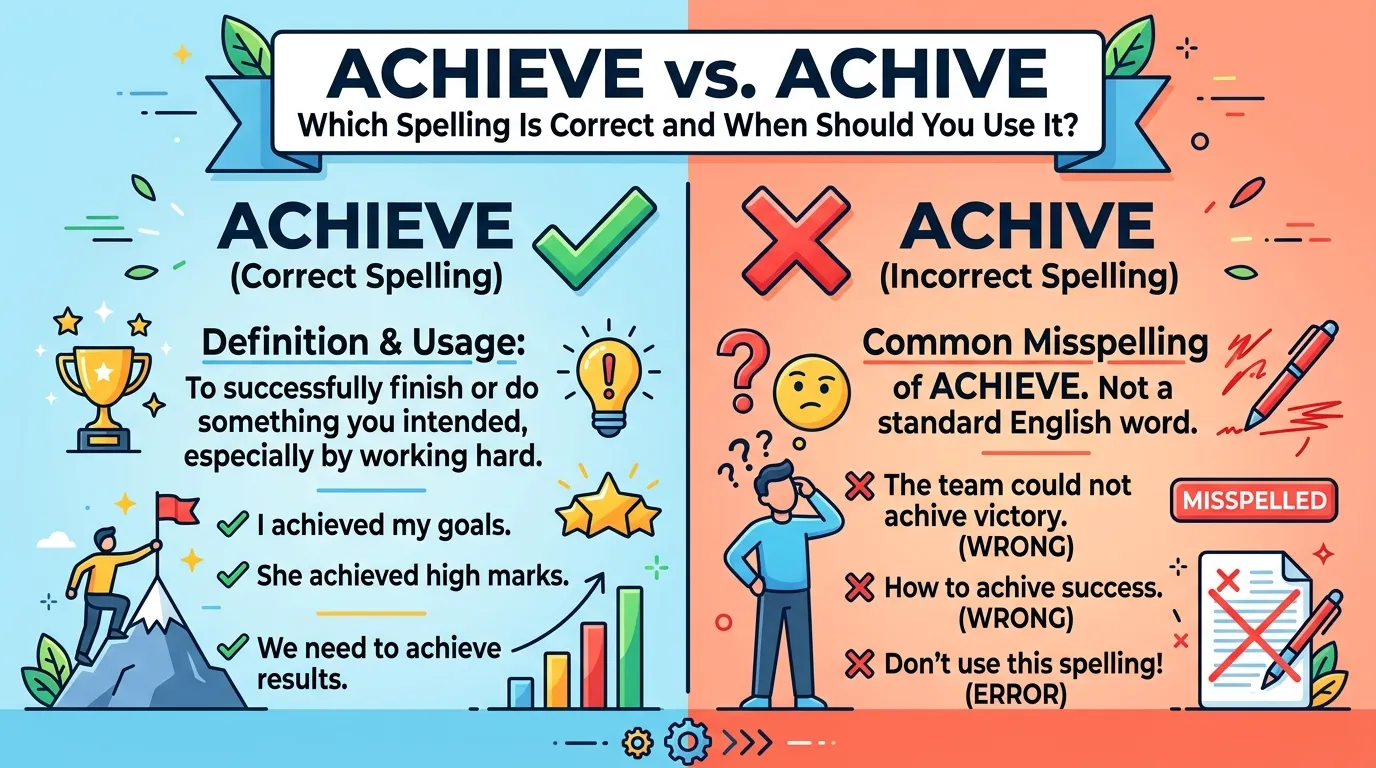 Achieve vs Achive: Which Spelling Is Correct