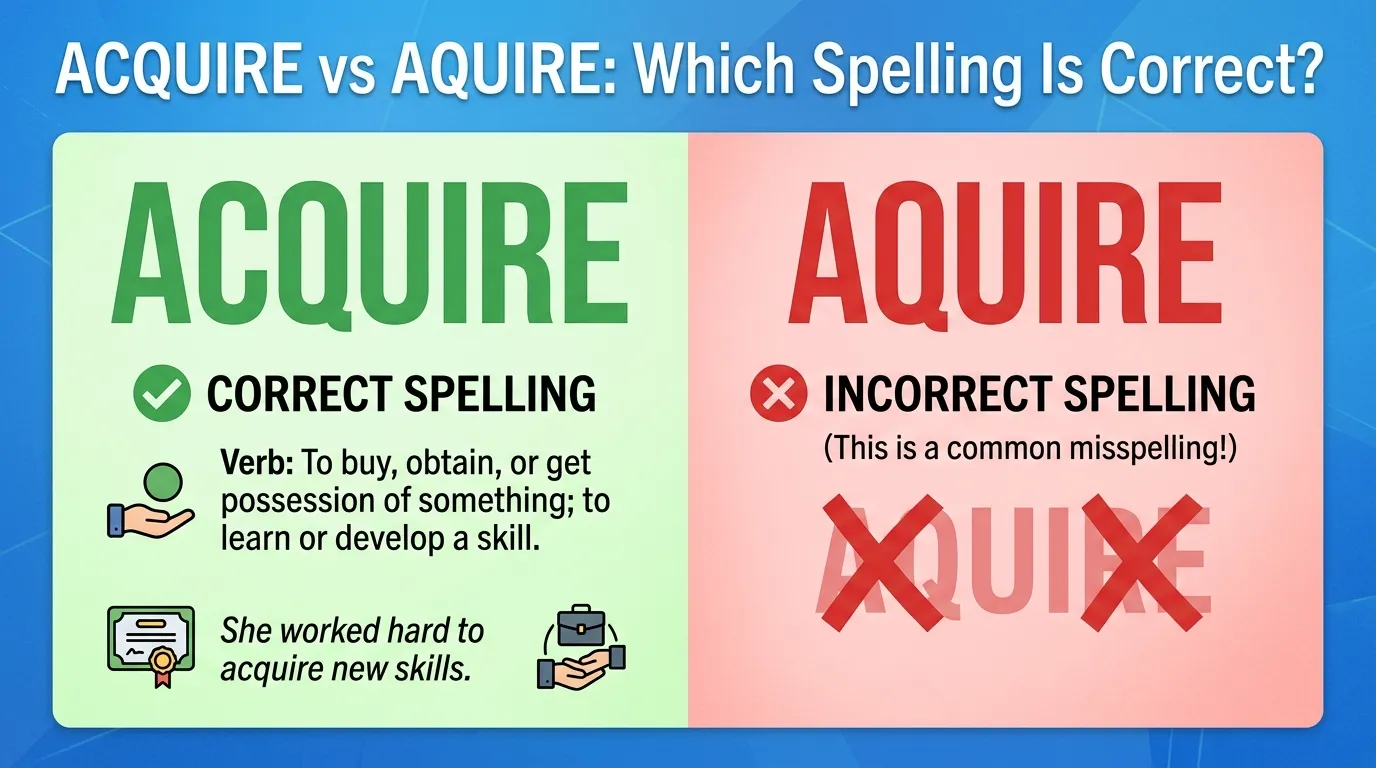 Acquire vs Aquire: Which Spelling Is Correct?