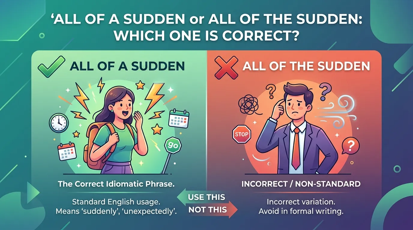All of a Sudden or All of the Sudden: Which One Is Correct?