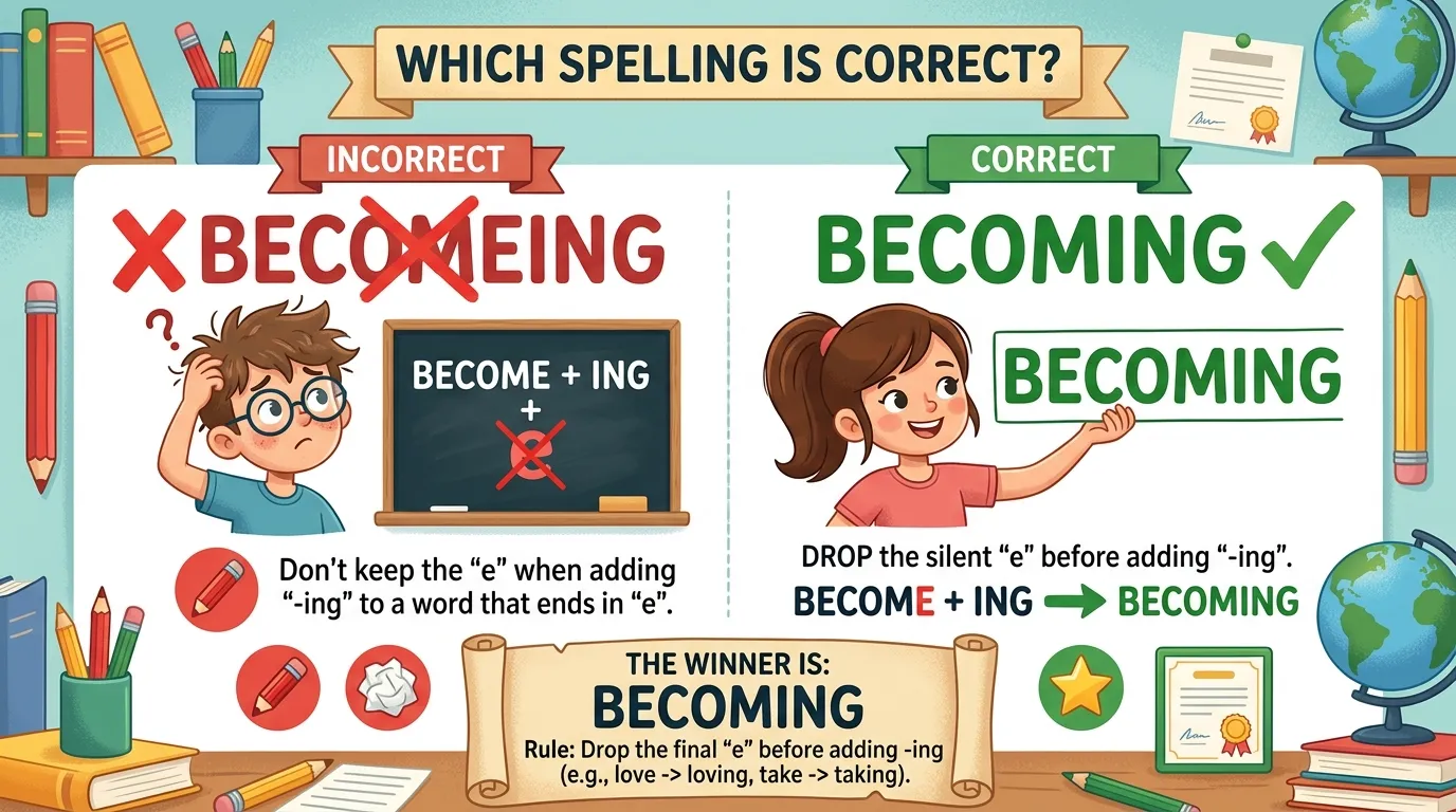 Becoming vs Becomeing: Which Spelling Is Correct?