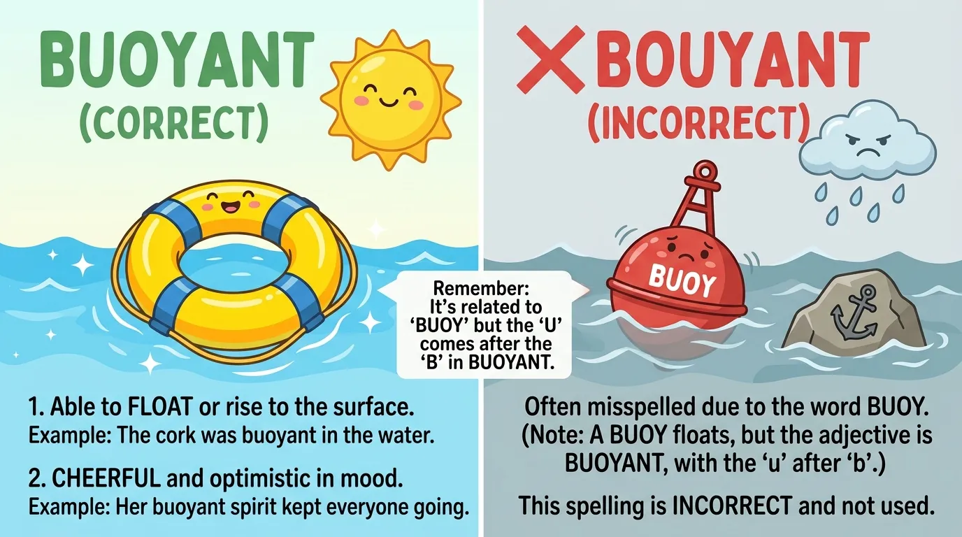 Buoyant vs Bouyant: Which Spelling Is Correct