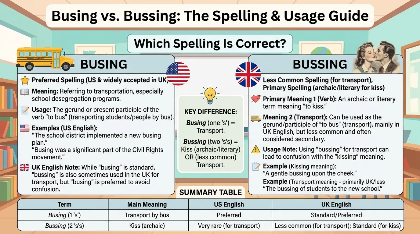 Busing or Bussing: Which Spelling Is Correct?