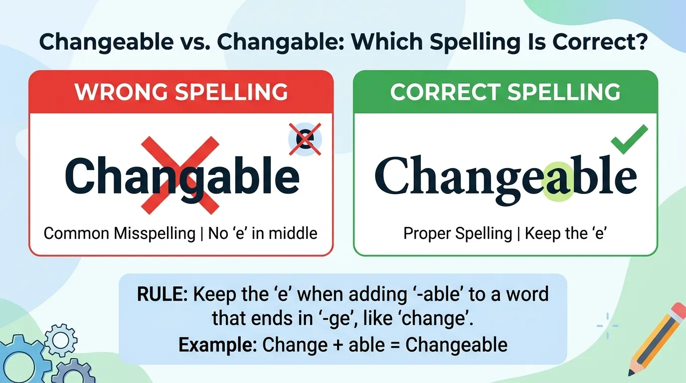 Changeable vs. Changable: Which Spelling Is Correct?