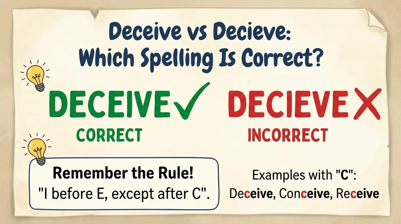 Deceive vs Decieve: Which Spelling Is Correct?