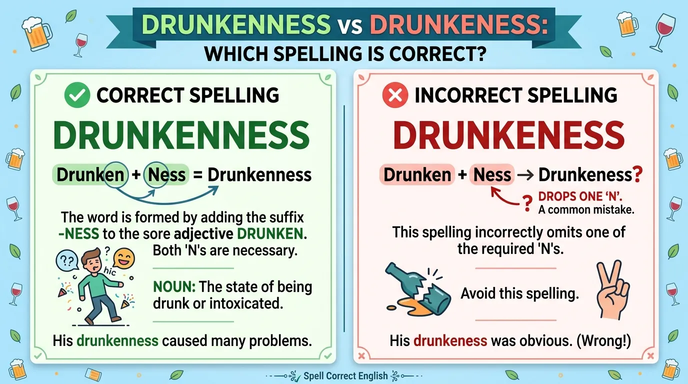 Drunkenness vs Drunkeness: Which Spelling Is Correct?