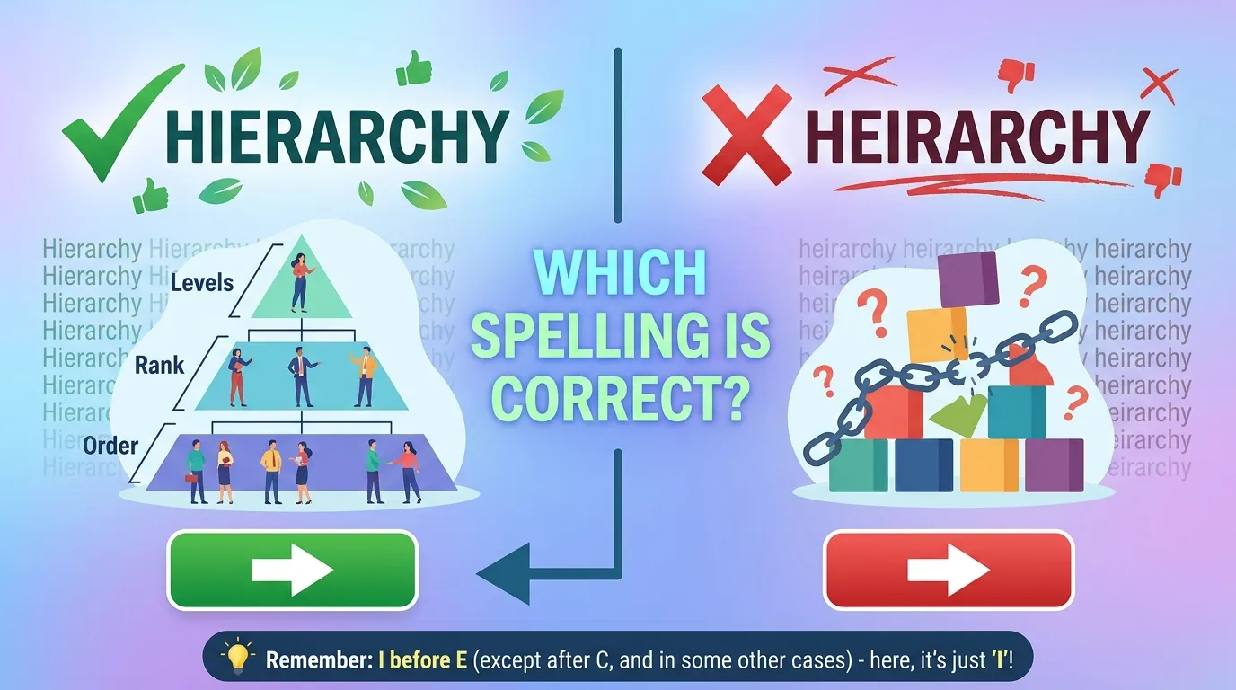 Hierarchy vs Heirarchy: Which Spelling Is Correct?