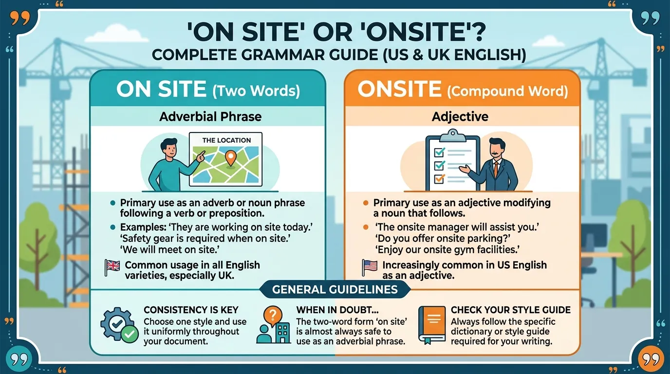 On Site or Onsite: Which One Is Correct?