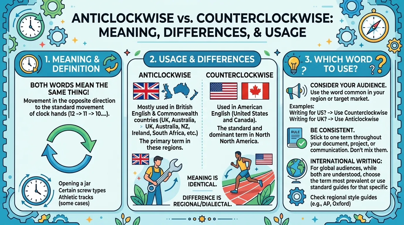 Anticlockwise vs Counterclockwise