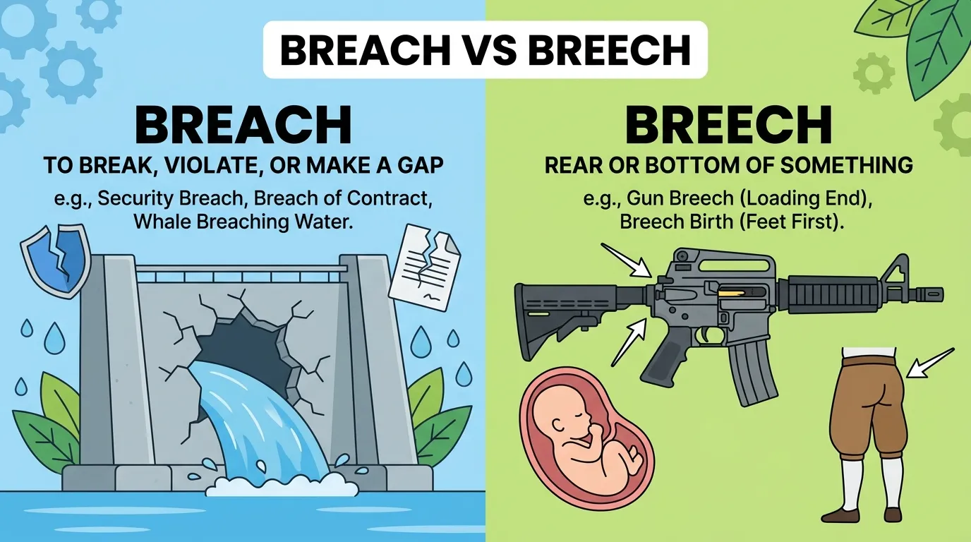 Breach vs Breech: What’s the Difference