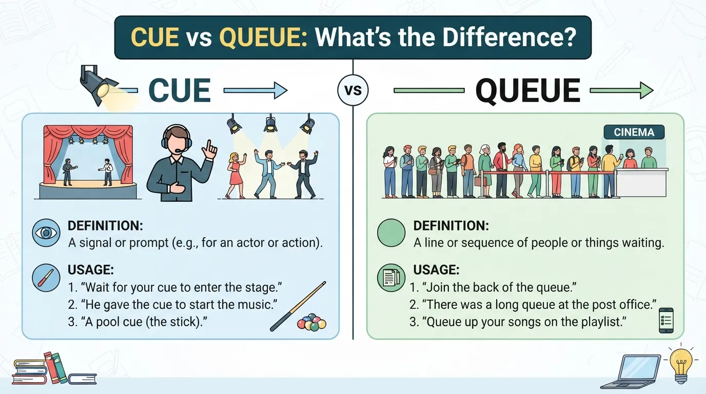 Cue vs Queue: What’s the Difference