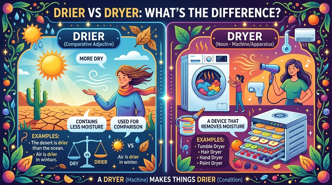 Drier vs Dryer: What’s the Difference
