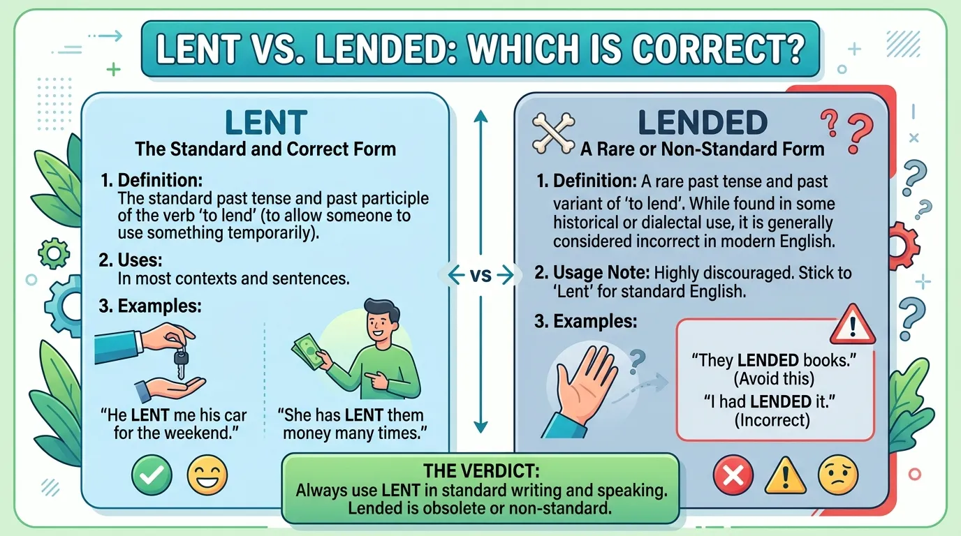Lent vs Lended: Which Is Correct?