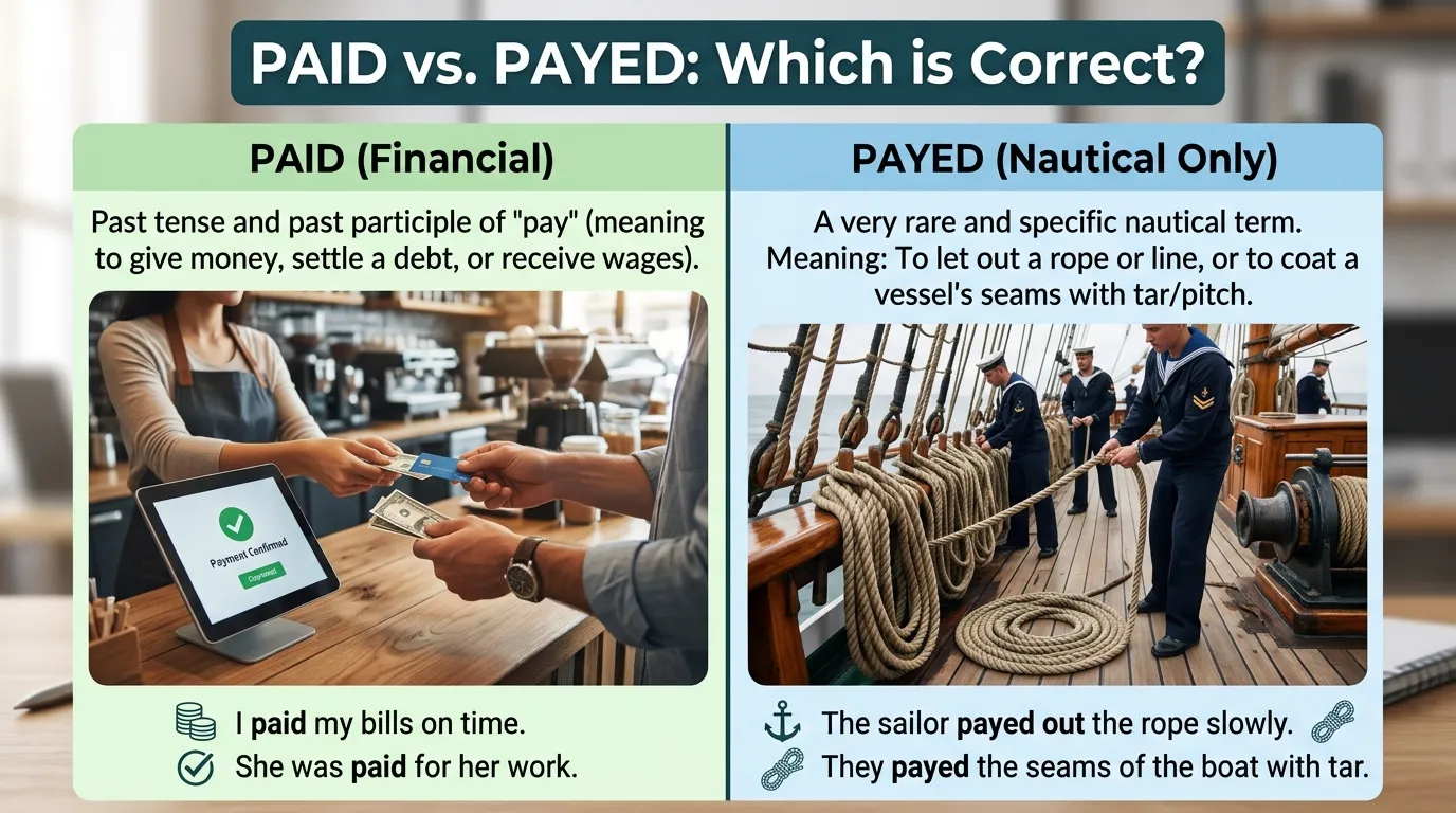 Paid vs Payed: Which Is Correct?