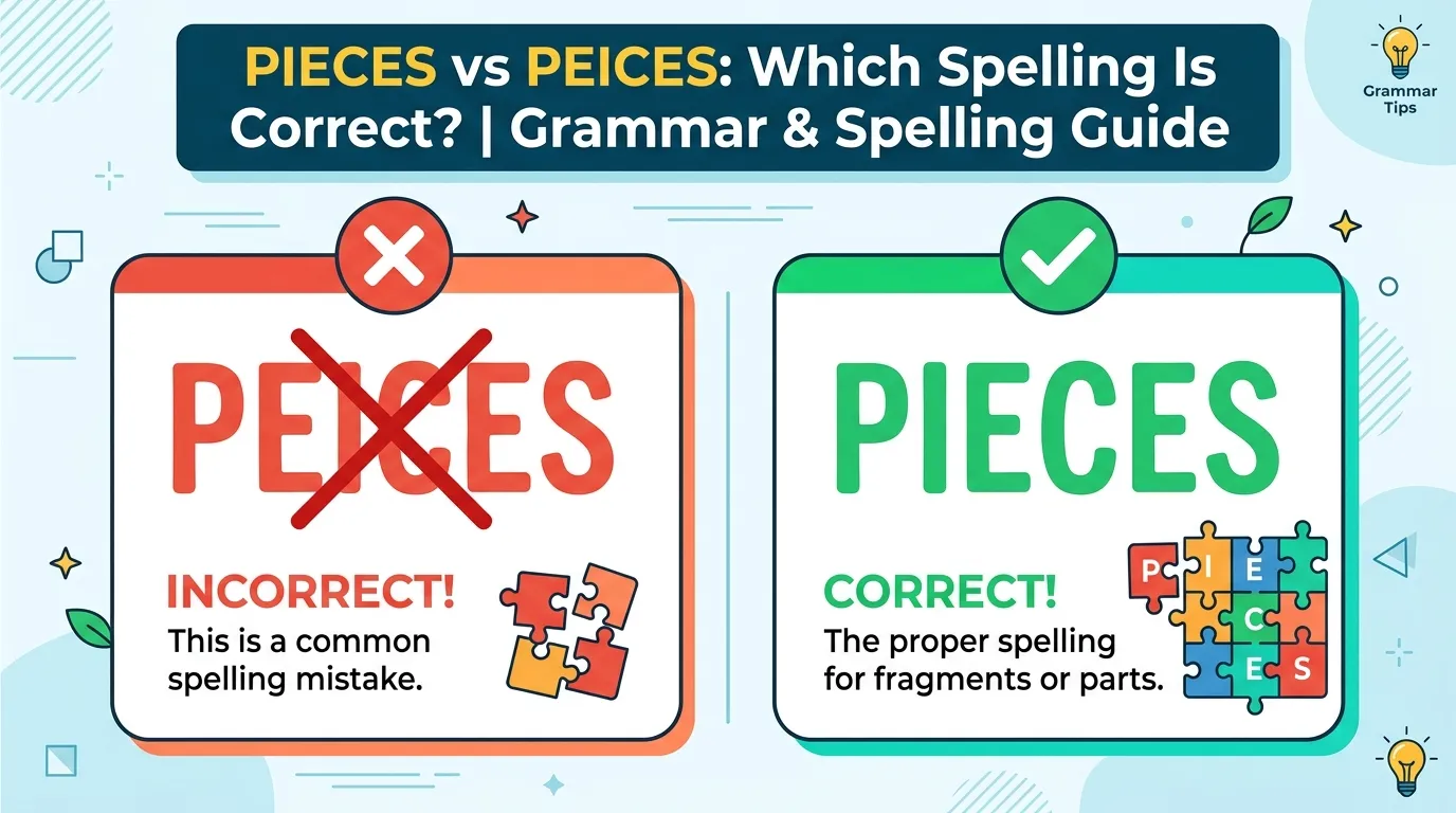 Pieces vs Peices: Which Spelling Is Correct?
