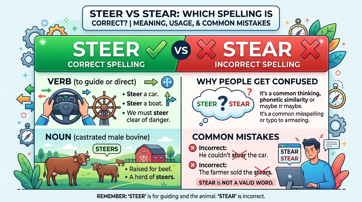 Steer vs Stear: Which Spelling Is Correct?