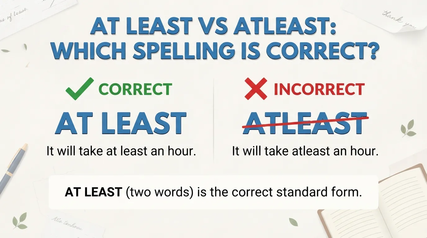At Least vs Atleast: Which Spelling Is Correct?