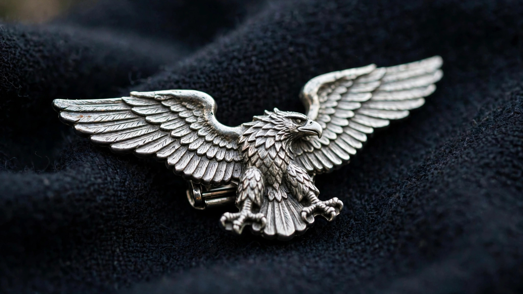 Officer's eagle insignia on a uniform shoulder board