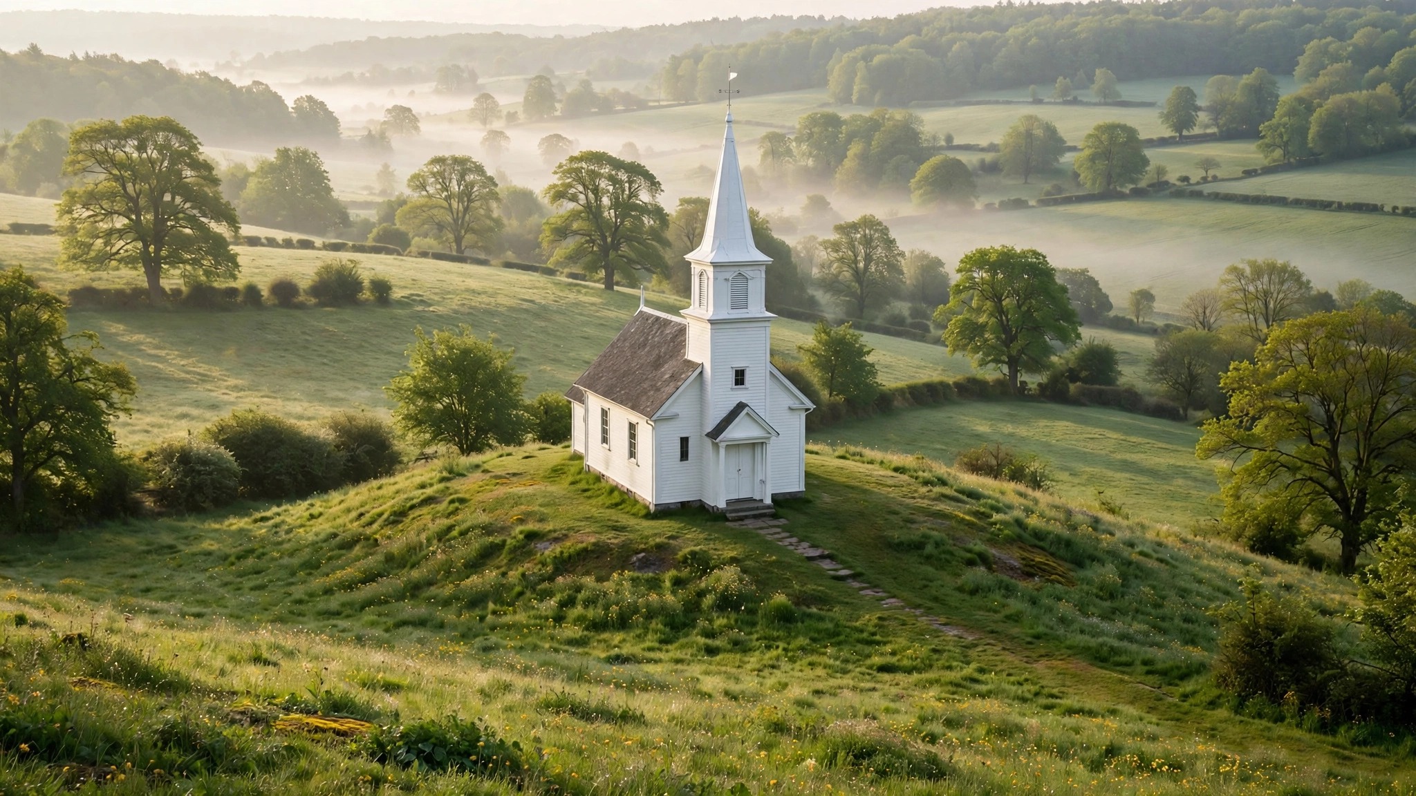 Congregation gathered in a church for Sunday service